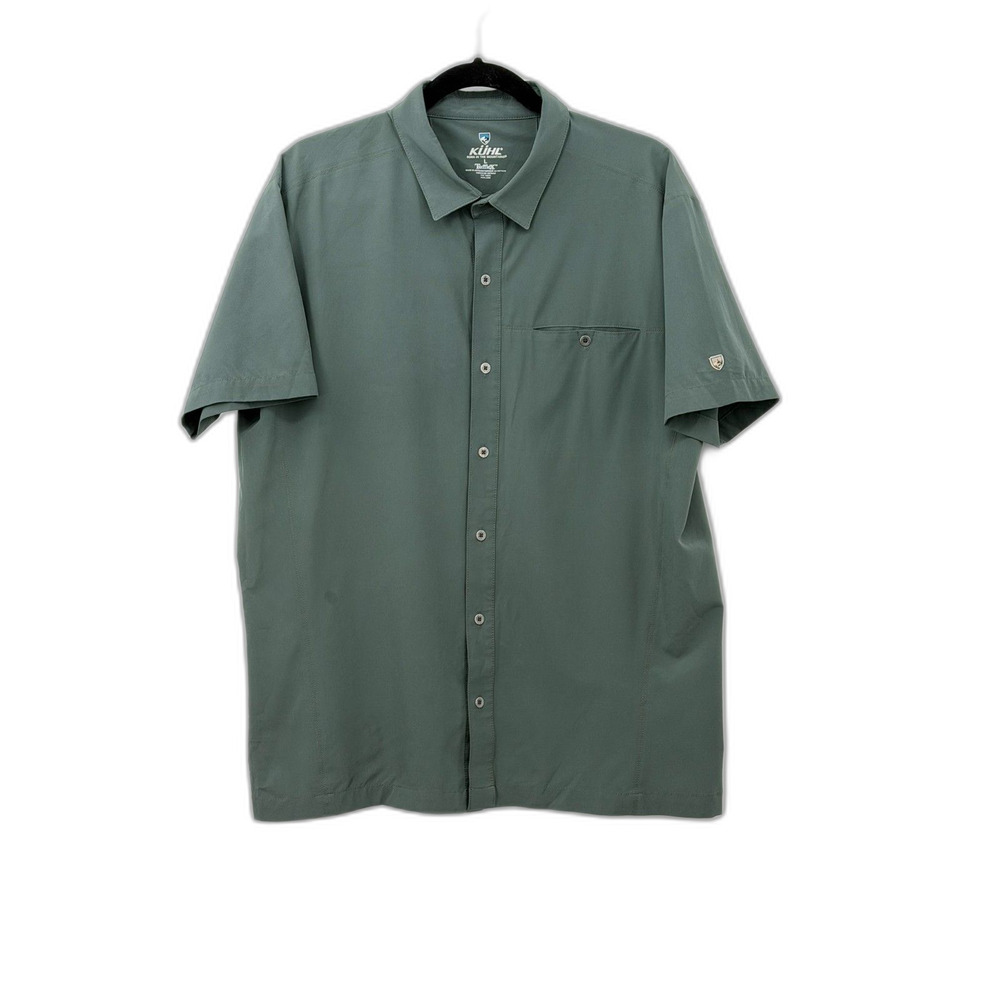 KUHL Renegade Green Short Sleeve Shirt Hiking Outdoor Large Tufflex Gorpcore